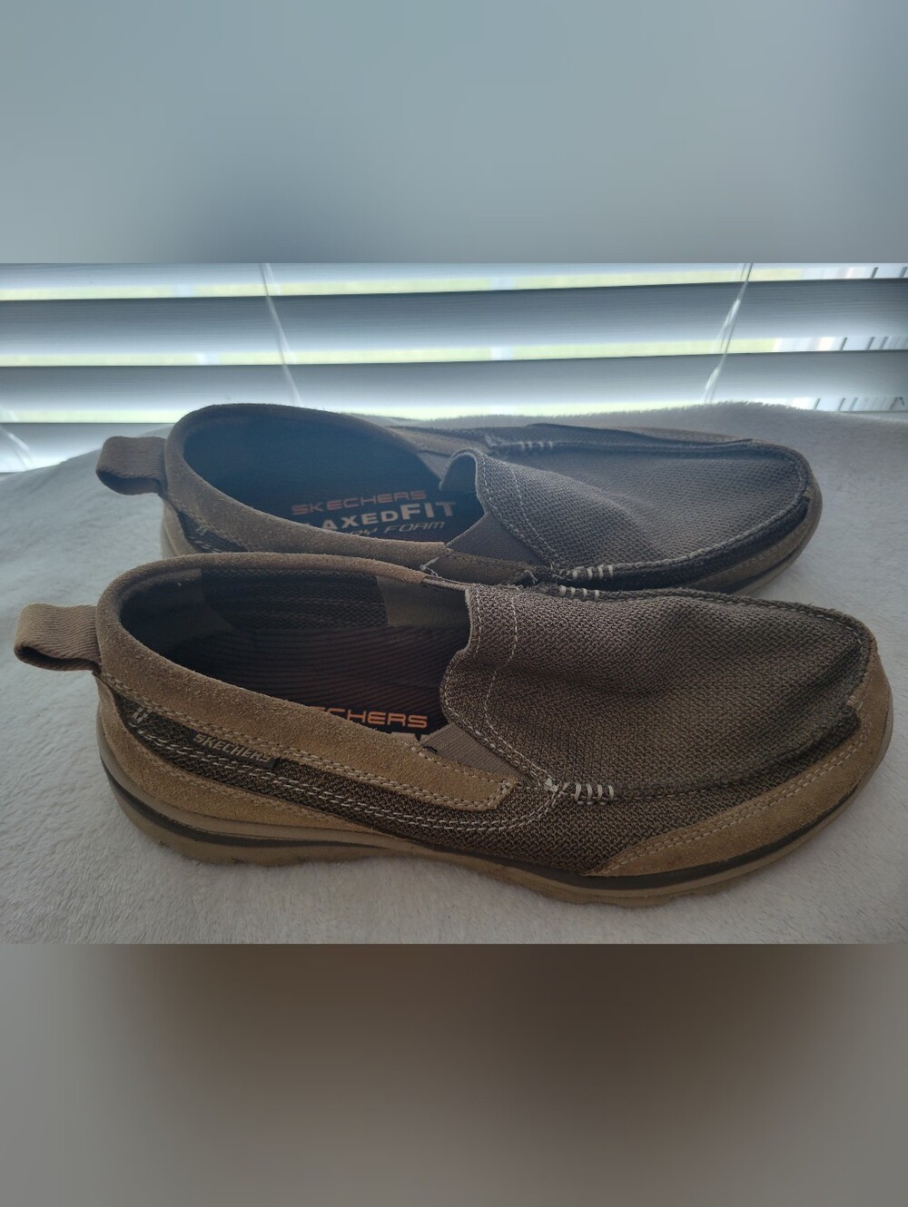 Skechers Relaxed Mend Slip-On Shoes Brown Sz 11 Superior Milford Casual Leather